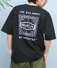 RVCA ルーカ 半袖 Tシャツ メンズ バックプリント BOXロゴ バンダナ柄 BF041-P20(BLK-S)