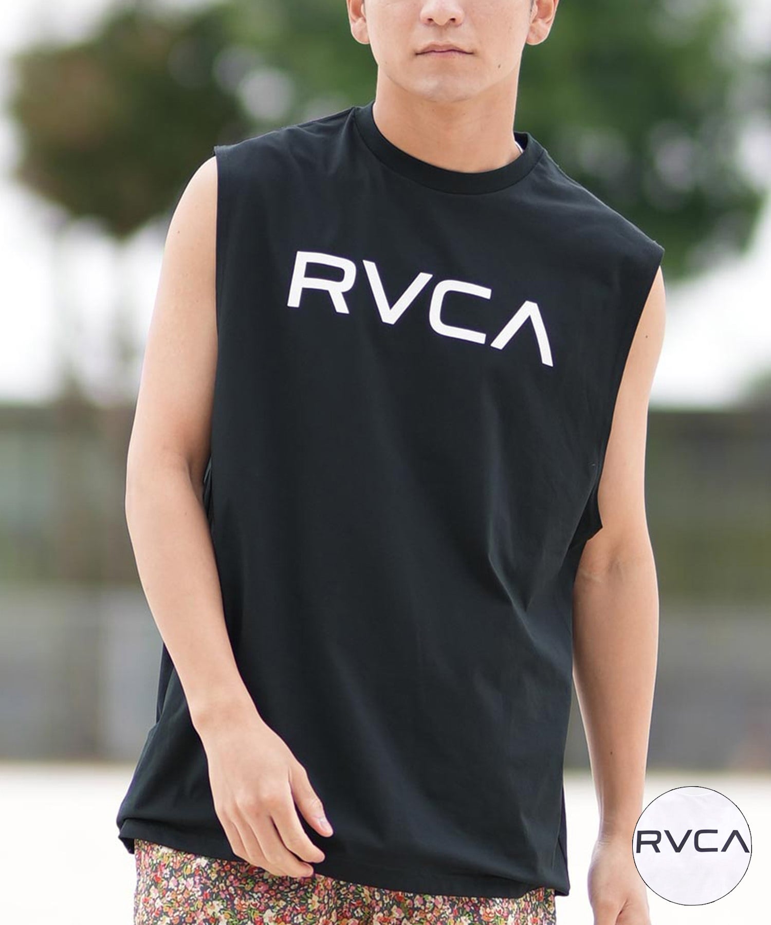 RVCA ルーカ ラッシュガード メンズ タンクトップ バックプリント UVカット 吸水速乾 水陸両用 BF041-878(WHT-S)