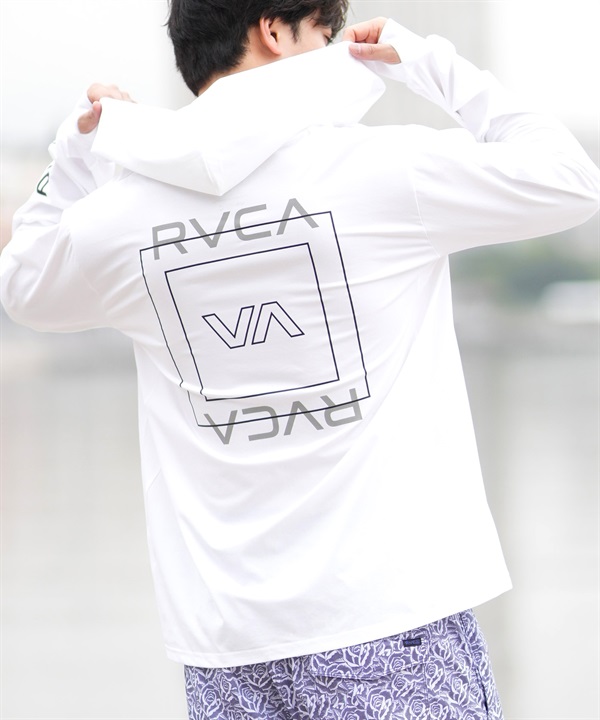 RVCA ルーカ 水着 ラッシュガード ジップアップ パーカー メンズ 長袖 バックプリント 水陸両用 UVカット 吸水速乾 BF041-P85