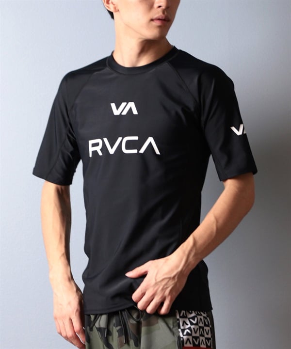 RVCA ルーカ 水着 ラッシュガード 半袖 Tシャツ メンズ ロゴ ストレッチ BF041-881