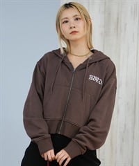 RVCA ルーカ ジップアップ パーカー レディース スウェット フーディー ショート丈 ロゴ 裏毛 NEAT ZIP HOODIE BF044-014(BBR-S)