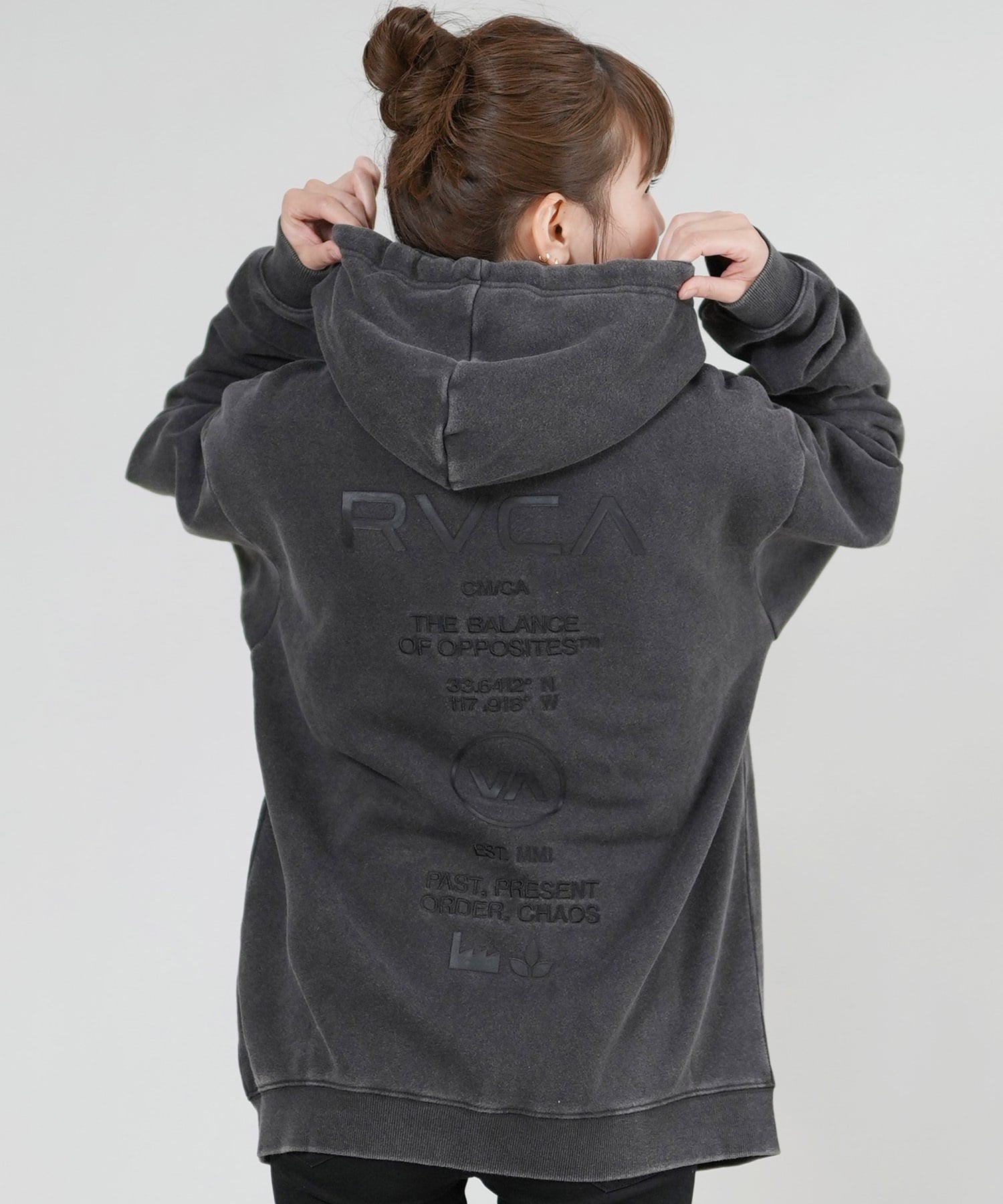 RVCA ルーカ ジップアップ パーカー レディース バックプリント ロゴ BF044-P02(KVCW-M)