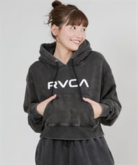 RVCA ルーカ プルオーバー パーカー レディース クロップド丈 ショート丈 ロゴ CROPPED HOODIE BF044-P03(KVCW-S)