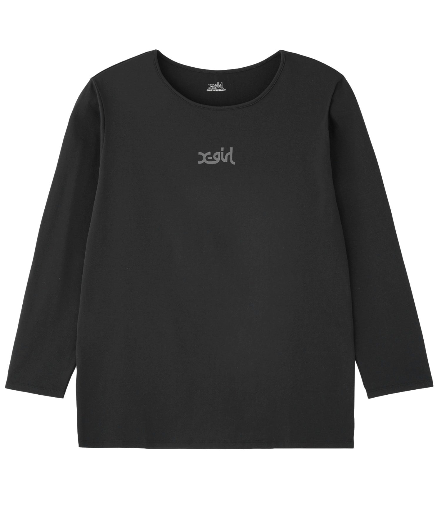 X-girl SPORTSエックスガールスポーツ長袖 Tシャツ レディース ロンT UVカット 吸水速乾 接触冷感 155251013004(BLACK-M)