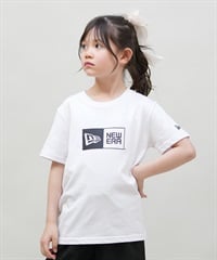 NEW ERA ニューエラ 半袖 Tシャツ キッズ Youth 半袖 コットン Tシャツ ボックスロゴ 14521378(WHT-130cm)