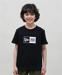NEW ERA ニューエラ 半袖 Tシャツ キッズ Youth 半袖 コットン Tシャツ ボックスロゴ 14521379(BLK-130cm)