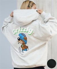 GRIZZLY グリズリー プルオーバー パーカー レディース バックプリント ロゴ KNIT HAT SMOKEY G25FW-4333(BLK-M)
