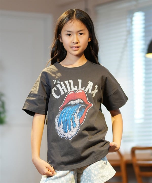 CHILLAX チラックス 半袖 Tシャツ キッズ ジュニア 子供 ヴィンテージ加工 ロゴ 252CL3ST563