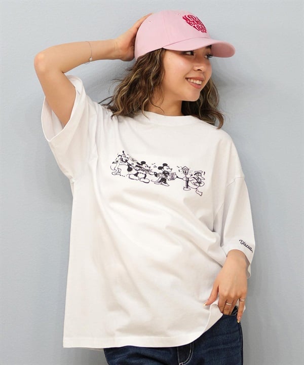 DISCUS ATHLETIC ディスカスアスレチック × Disney ディズニー コラボ 半袖 Tシャツ レディース ミッキーマウス 5287-5975