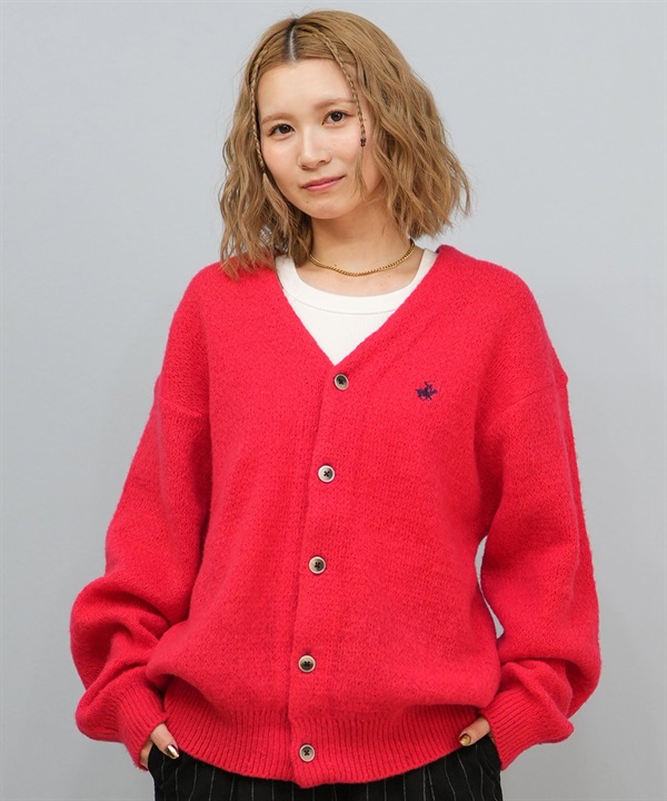 BEVERY HILLS P.C ビバリーヒルズポロクラブ ニット セーター カーディガン レディース シンプル ワンポイント 5487-6750(01RD-M)