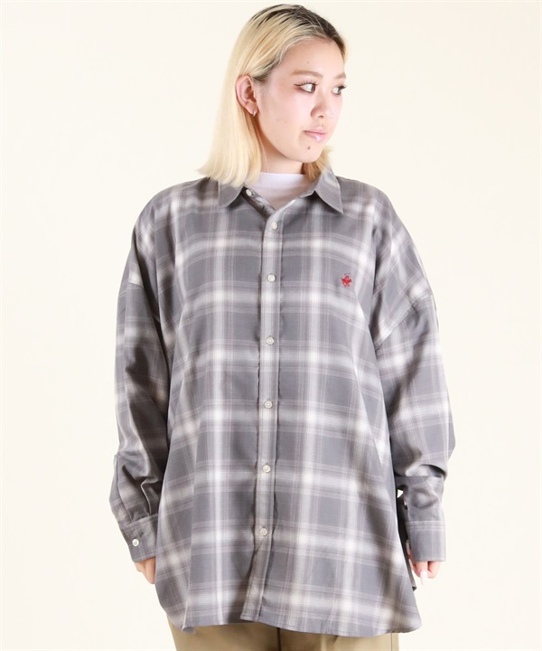 BEVERY HILLS P.C ビバリーヒルズポロクラブ 長袖 シャツ レディース チェック オーバーサイズ 5487-6140