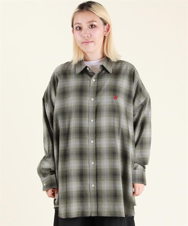 BEVERY HILLS P.C ビバリーヒルズポロクラブ 長袖 シャツ レディース チェック オーバーサイズ 5487-6140