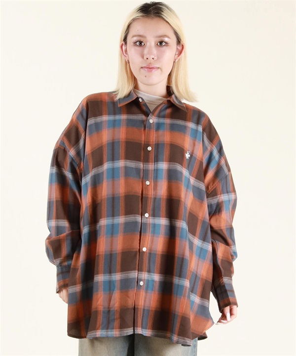 BEVERY HILLS P.C ビバリーヒルズポロクラブ 長袖 シャツ レディース チェック オーバーサイズ 5487-6140