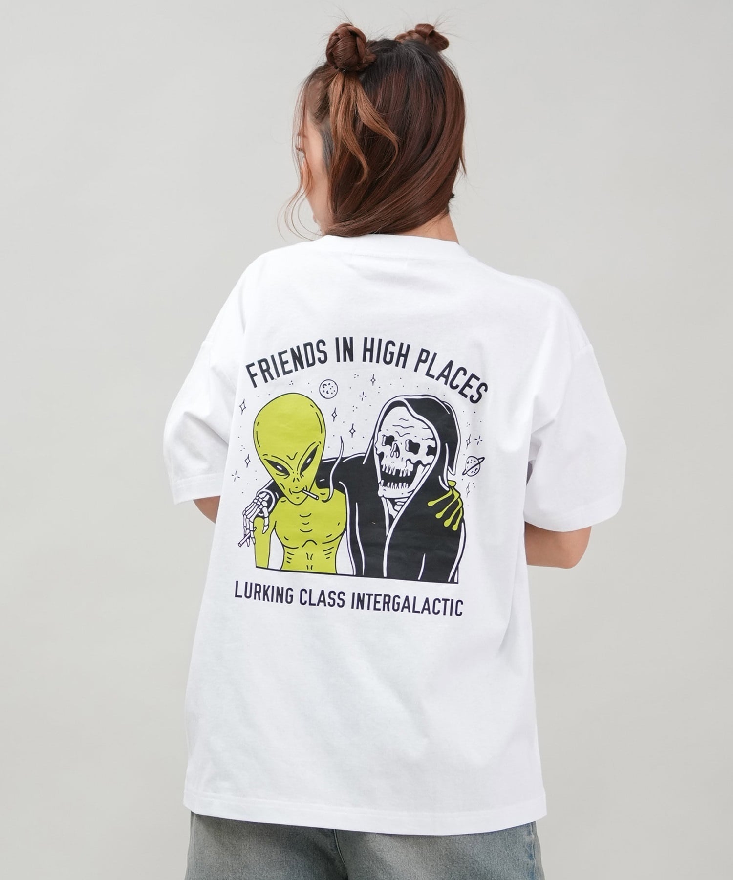 LURKING CLASS ラーキングクラス 半袖 Tシャツ レディース オーバーサイズ ユニセックス ST25STM02W ムラサキスポーツ限定(WHITE-M)