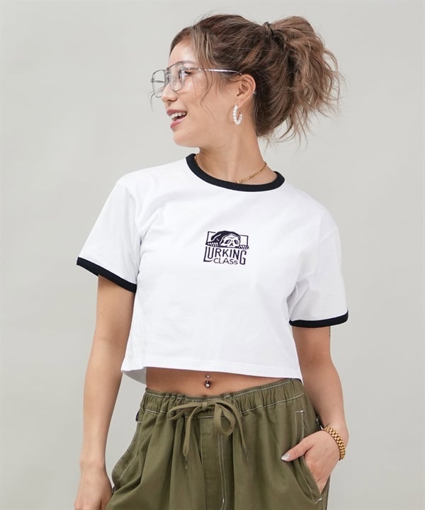 LURKING CLASS ラーキングクラス 半袖 Tシャツ レディース クロップド丈 ミニTシャツ ST25STM03W ムラサキスポーツ限定