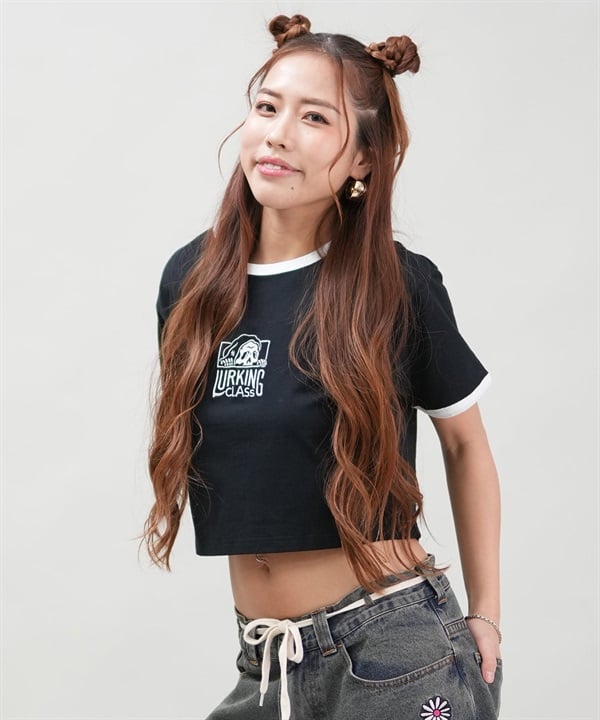 LURKING CLASS ラーキングクラス 半袖 Tシャツ レディース クロップド丈 ミニTシャツ ST25STM03W ムラサキスポーツ限定
