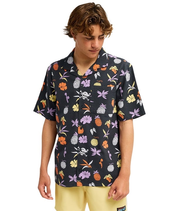 QUIKSILVER クイックシルバー 半袖 シャツ メンズ コラボ ONE PIECE X QUIKSILVER GOMU NO MI SHIRT EQYWT04717