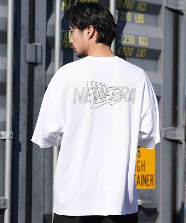 NEW ERA ニューエラ 半袖 Tシャツ メンズ オーバーサイズド Overlap Logo パフォーマンスアパレル バックプリント 吸汗速乾 14744534