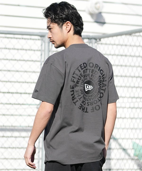 NEW ERA ニューエラ 半袖 Tシャツ メンズ バックプリント コットン Circle ロゴ グラファイト 14856719