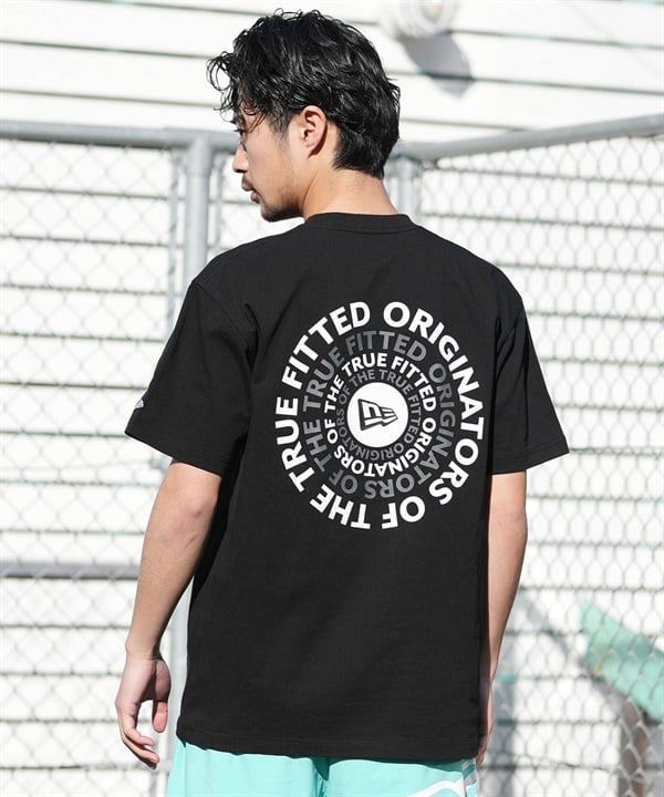 NEW ERA ニューエラ 半袖 Tシャツ メンズ バックプリント コットン Circle ロゴ ブラック 14856721