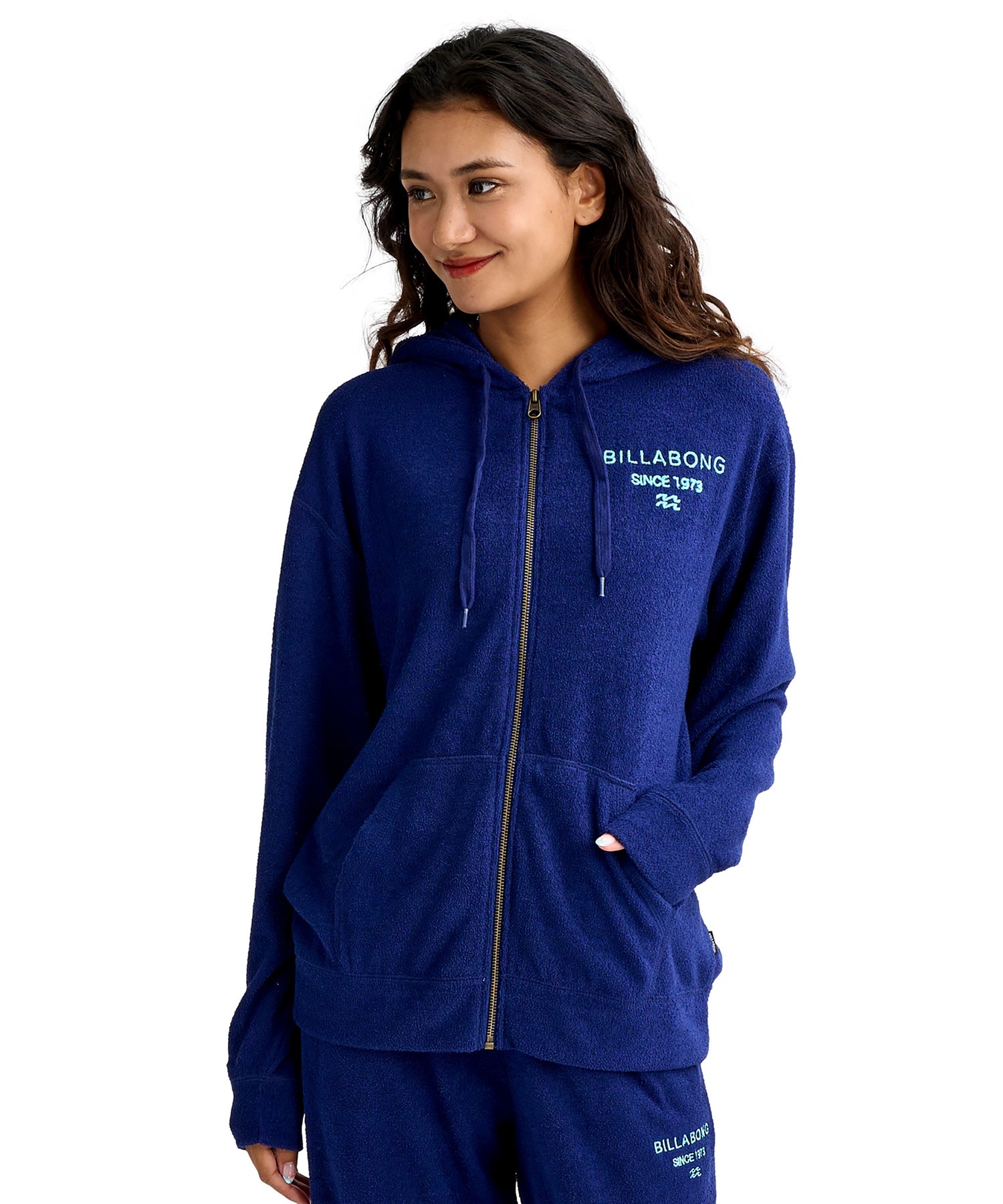 BILLABONG ビラボン ジップアップ パーカー レディース パイル生地 セットアップ対応 BG013017(NVY-M)