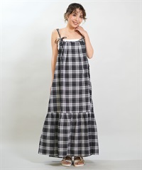 RIKKA FEMME リッカファム ワンピース レディース マドラスチェック ロング丈 RF6S-1403(BLK-FREE)
