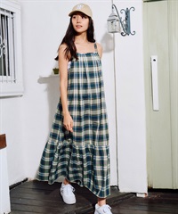 RIKKA FEMME リッカファム ワンピース レディース マドラスチェック ロング丈 RF6S-1403(GRN-FREE)