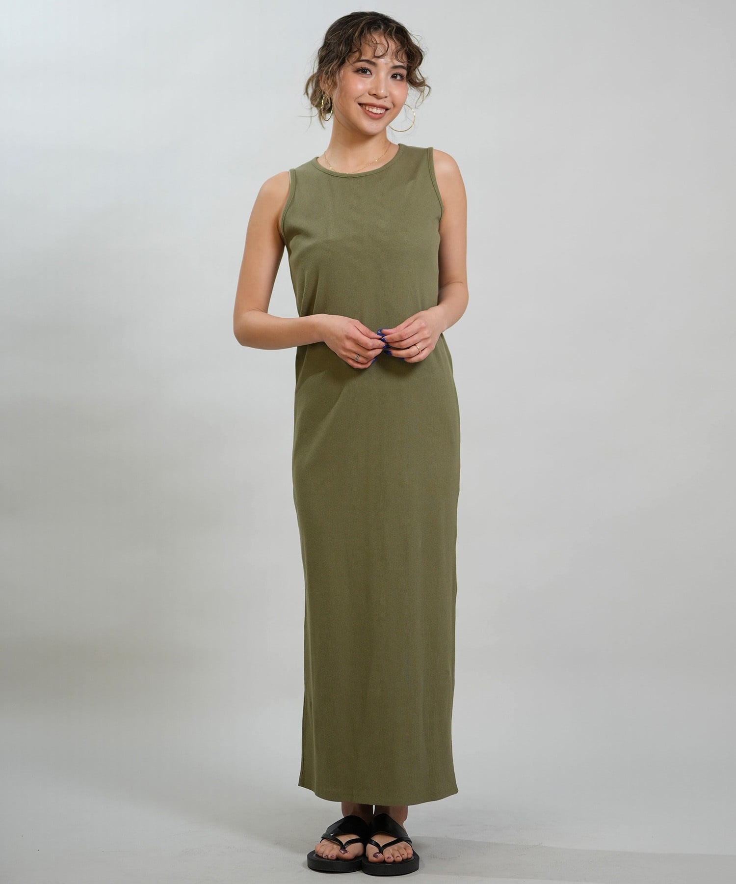 RIKKA FEMME リッカファム ワンピース レディース リブワンピ ロング丈 RF6S-1408(KHA-FREE)