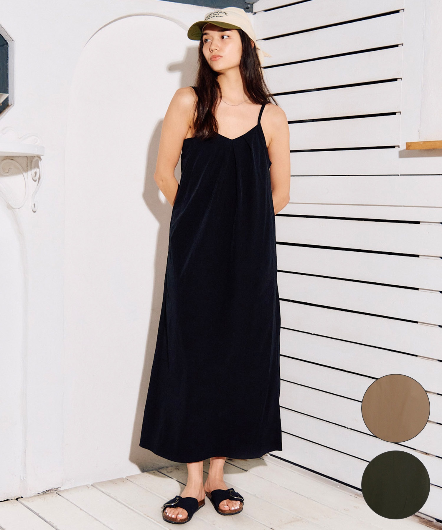 RIKKA FEMME リッカファム ワンピース レディース キャミワンピ マキシ丈 RF6S-1404(BLK-FREE)