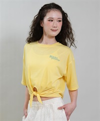 RIKKA FEMME リッカファム 半袖 Tシャツ レディース バックプリント 結びデザイン 吸水速乾 UVカット RF6S-2103(YEL-FREE)