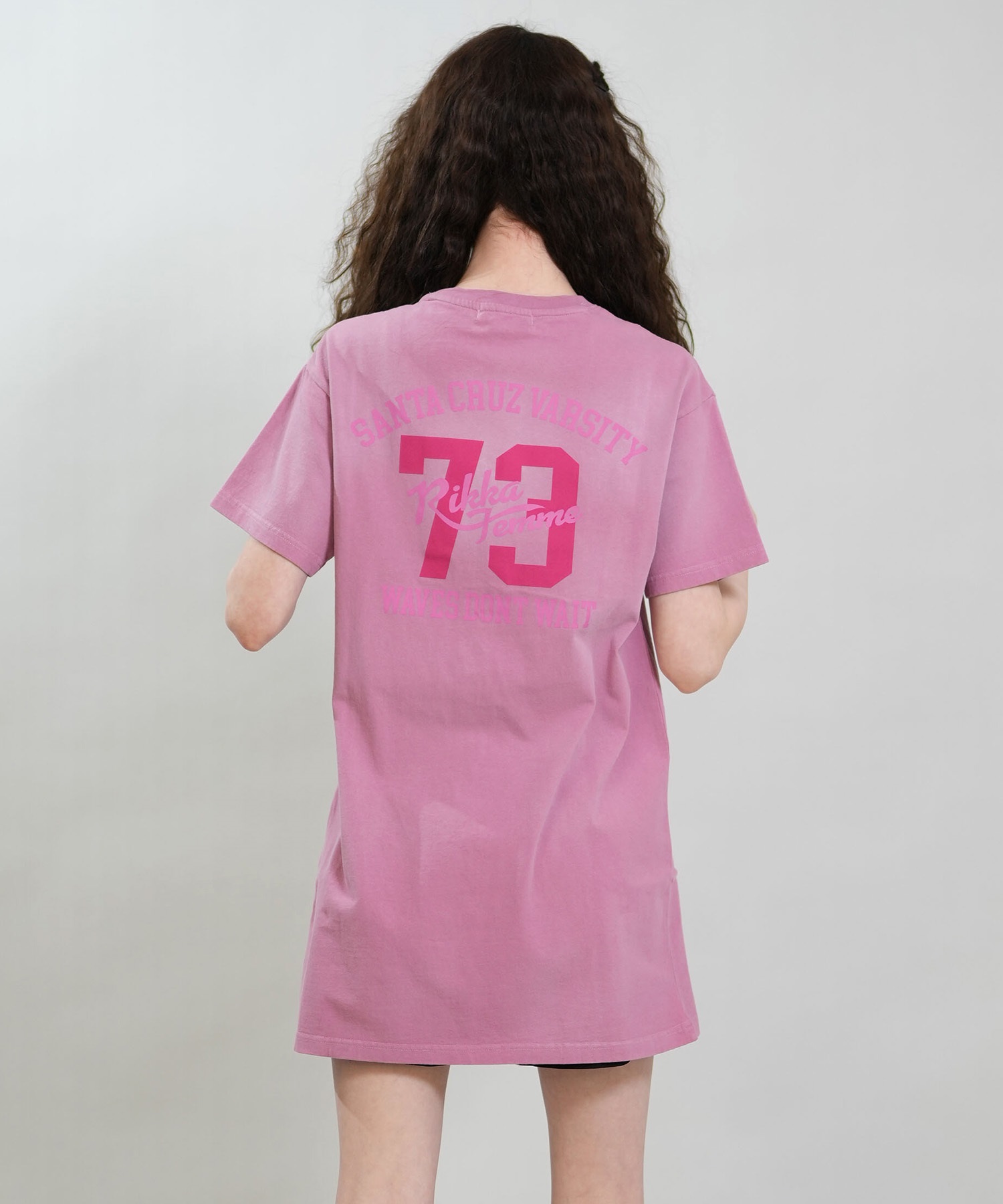 RIKKA FEMME リッカファム 半袖 Tシャツ レディース ワンピース Tシャツワンピ バックプリント RF6S-2105(PNK-FREE)