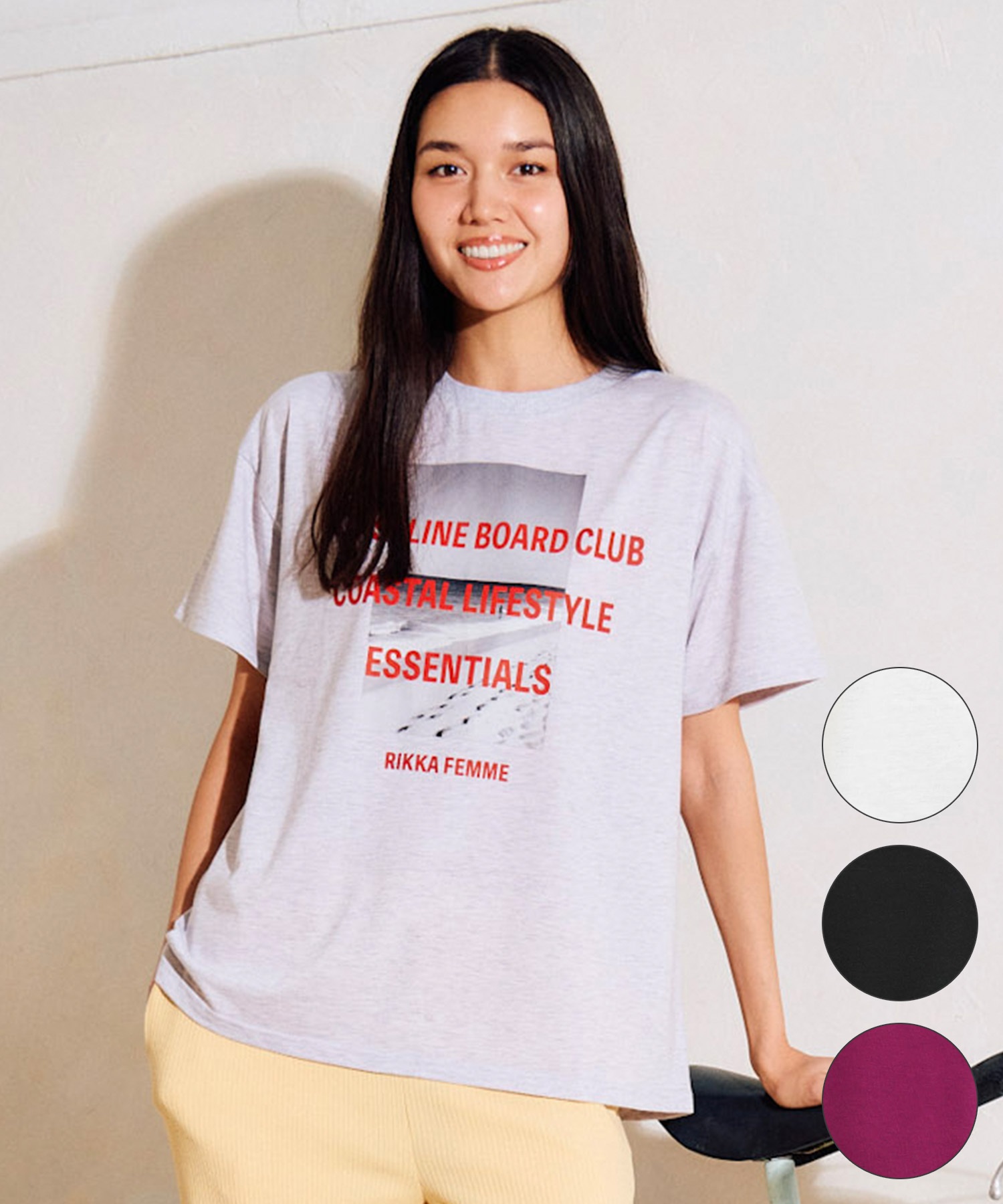 RIKKA FEMME リッカファム 半袖 Tシャツ レディース フォトT UVカット 接触冷感 RF6S-2107(WHT-FREE)