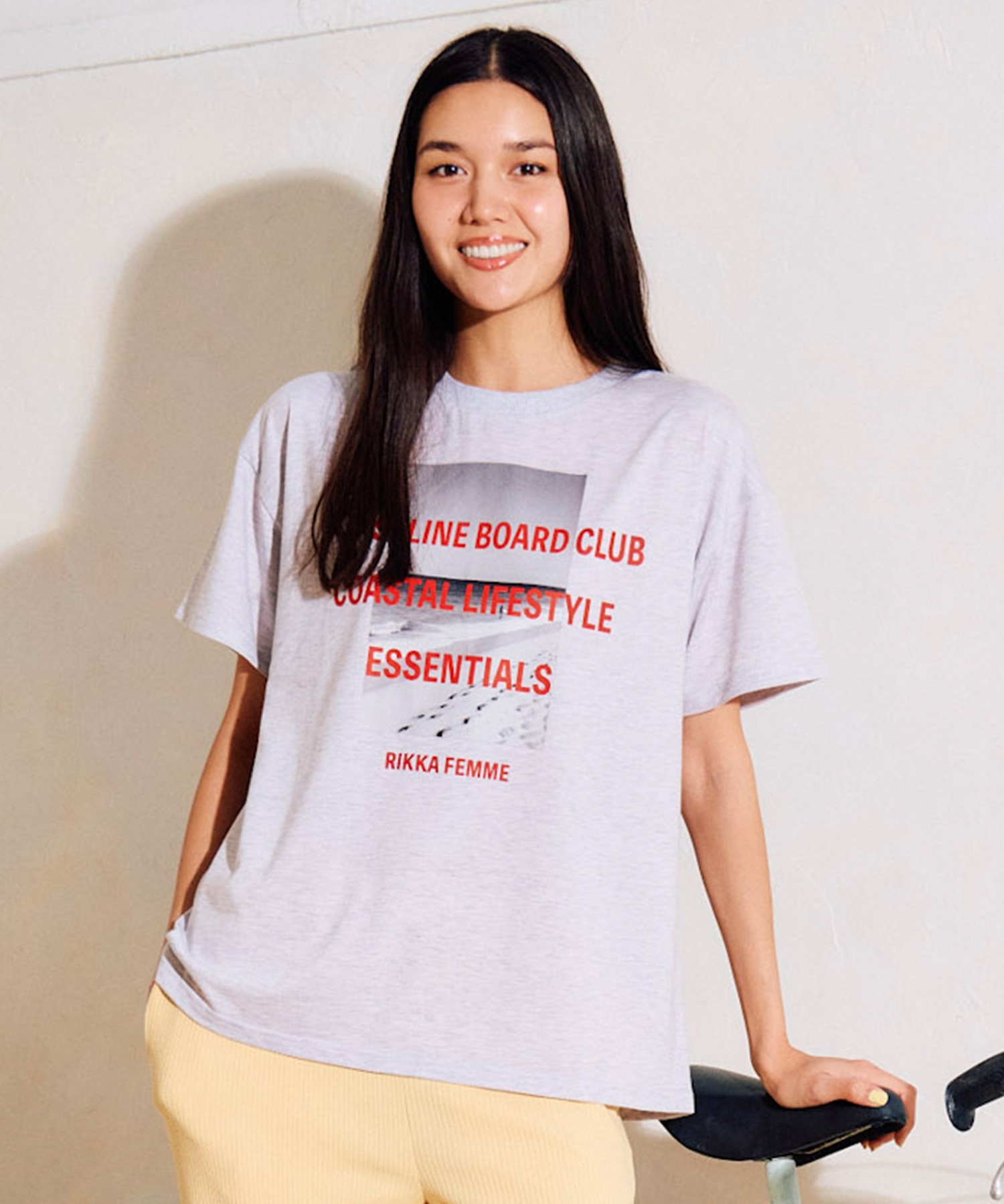 RIKKA FEMME リッカファム 半袖 Tシャツ レディース フォトT UVカット 接触冷感 RF6S-2107(GRY-FREE)