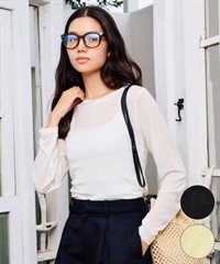 RIKKA FEMME リッカファム 長袖 Tシャツ ロンT レディース シアートップス RF6S-2201(WHT-FREE)