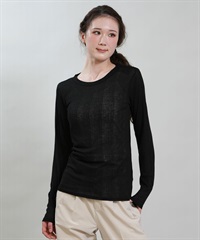 RIKKA FEMME リッカファム 長袖 Tシャツ ロンT レディース シアートップス RF6S-2201(BLK-FREE)
