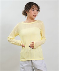 RIKKA FEMME リッカファム 長袖 Tシャツ ロンT レディース シアートップス RF6S-2201(YEL-FREE)