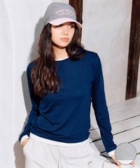RIKKA FEMME リッカファム 長袖 Tシャツ ロンT レディース 重ね着風 UVカット 接触冷感 RF6S-2202(GRY-SM)