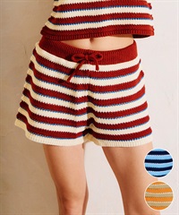 RIKKA FEMME リッカファム ショートパンツ レディース かぎ針編み ニット RF6S-3302(BLU-FREE)