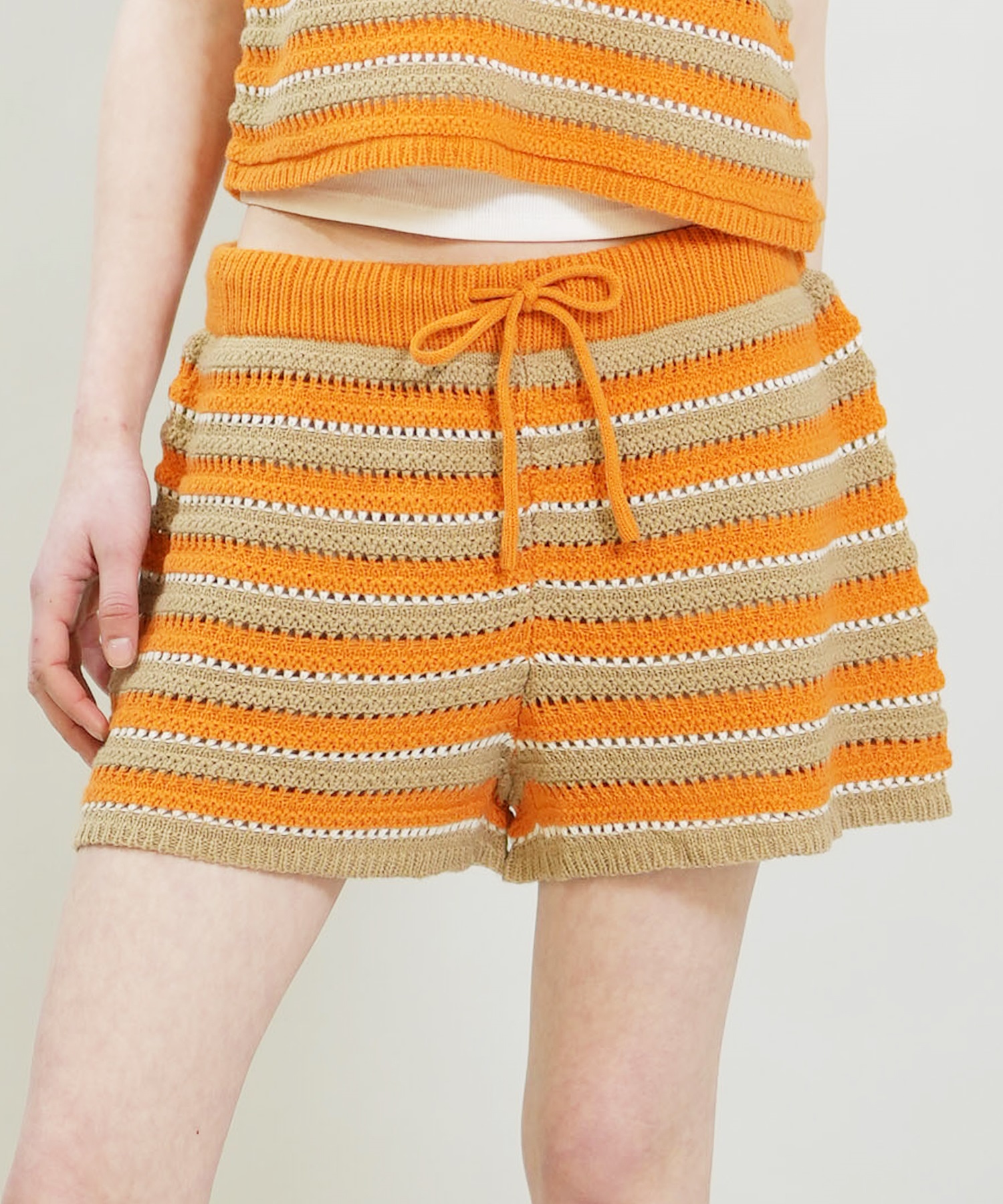 RIKKA FEMME リッカファム ショートパンツ レディース かぎ針編み ニット RF6S-3302(ORG-FREE)