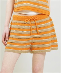 RIKKA FEMME リッカファム ショートパンツ レディース かぎ針編み ニット RF6S-3302(ORG-FREE)