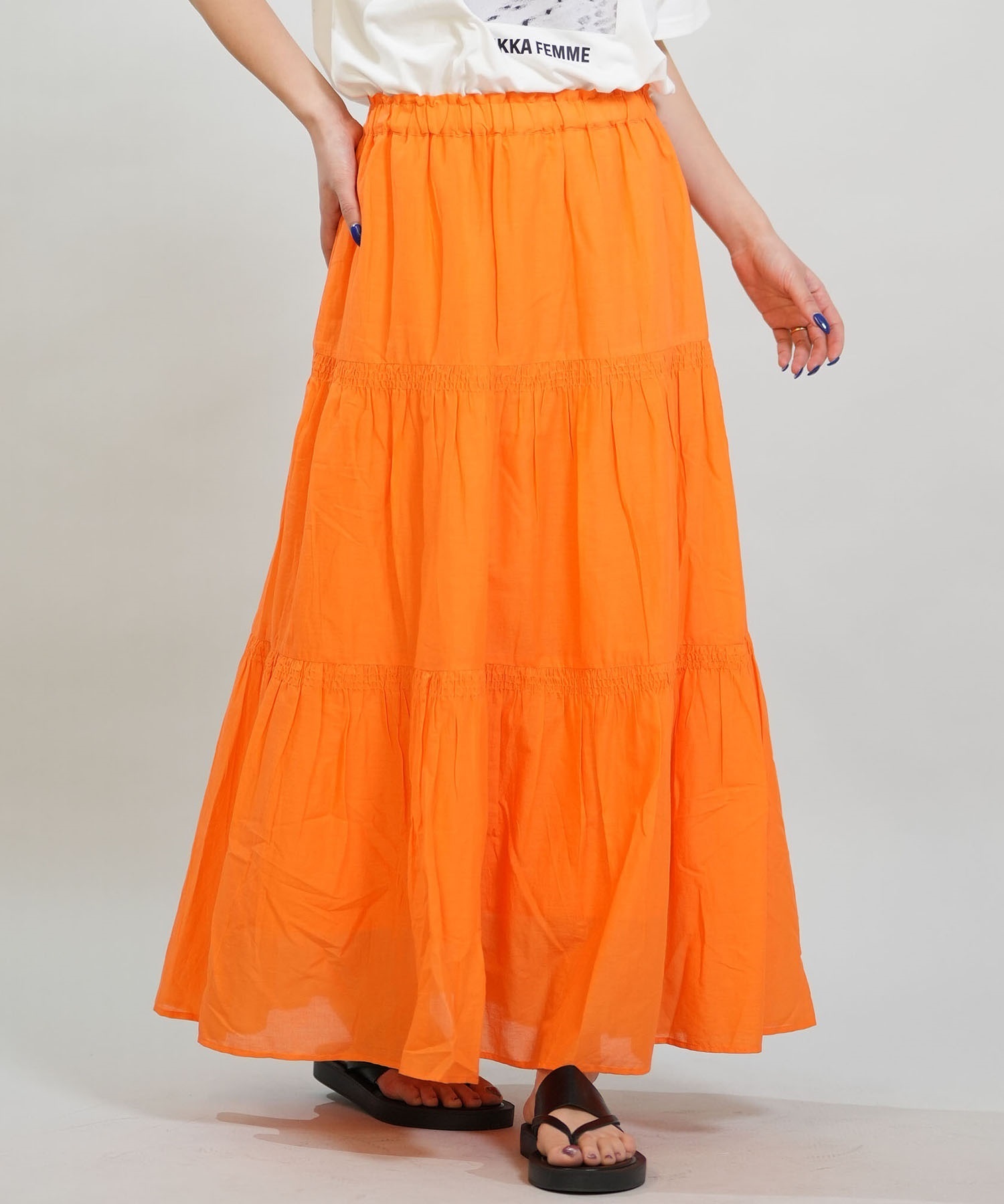 RIKKA FEMME リッカファム スカート レディース ロングスカート ティアードスカート RF6S-3501(ORG-FREE)