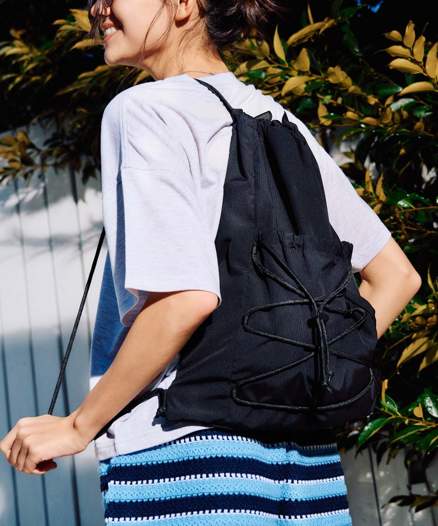 RIKKA FEMME リッカファム ナップサック アニマル柄 ドローコードナップサック RFA6S-0101(BLK-FREE)