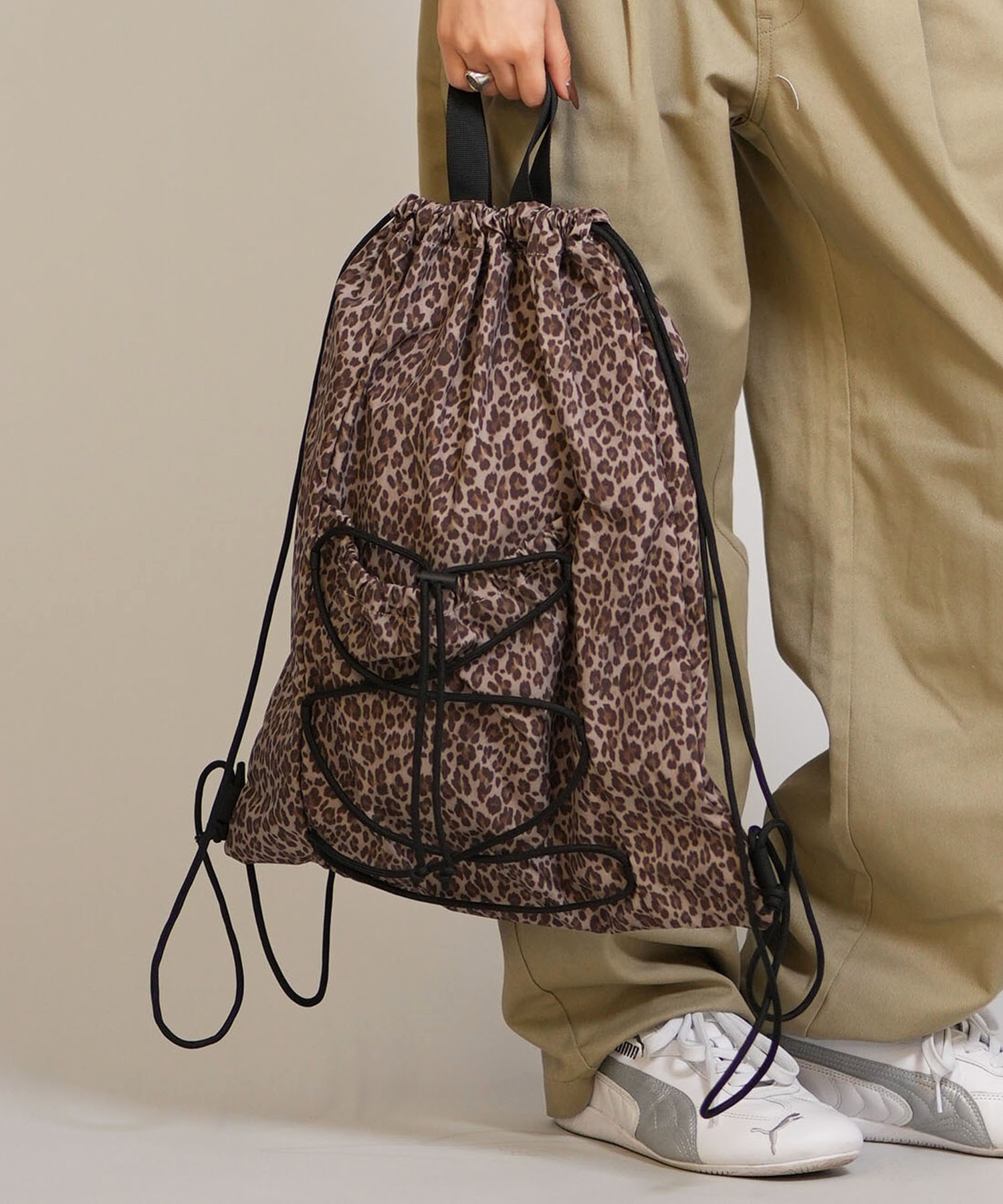 RIKKA FEMME リッカファム ナップサック アニマル柄 ドローコードナップサック RFA6S-0101(LEO-FREE)