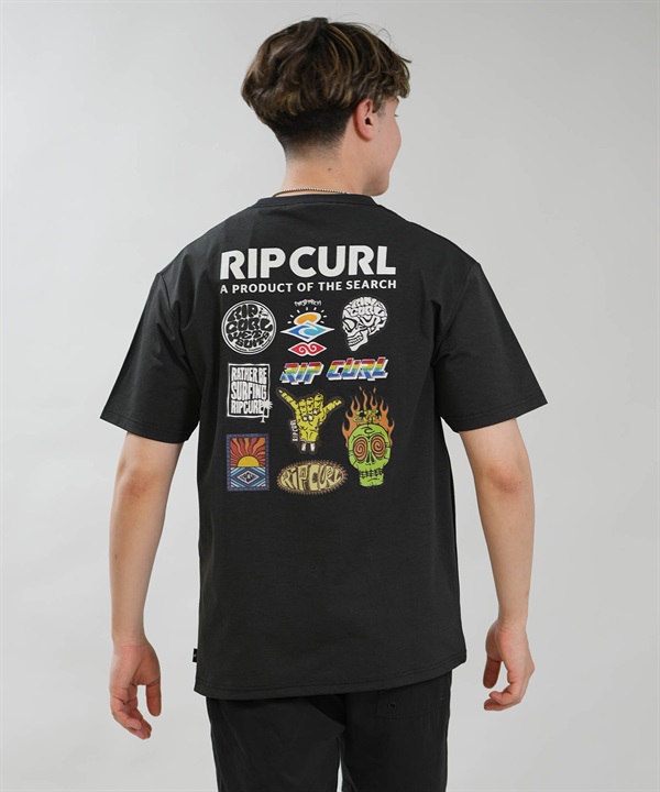 RIP CURL リップカール 半袖 Tシャツ メンズ UVカット STICKER ICON RASH RCM6S-4306