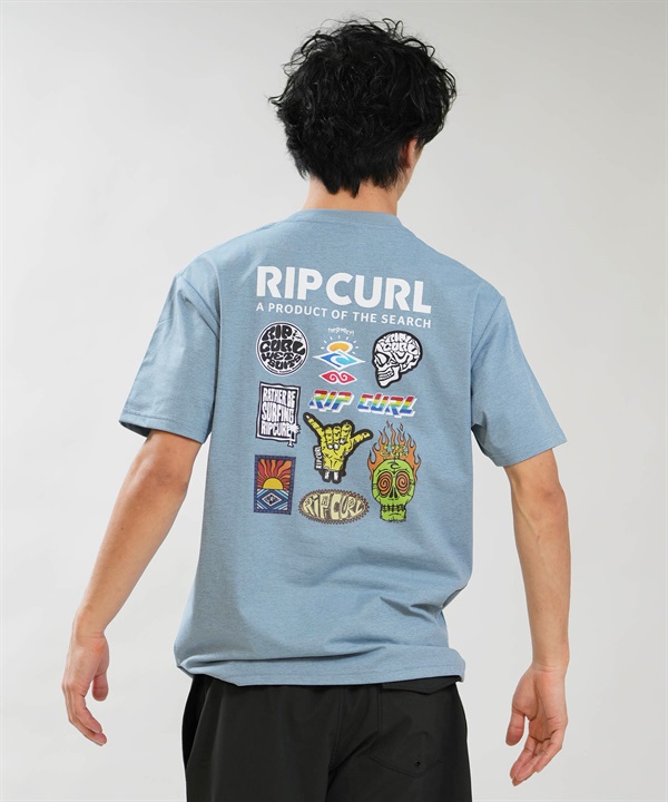 RIP CURL リップカール 半袖 Tシャツ メンズ UVカット STICKER ICON RASH RCM6S-4306