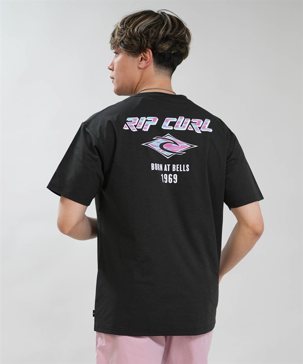 RIP CURL リップカール 半袖 Tシャツ メンズ バックプリント BORN AT BELLS RASH RCM6S-4307