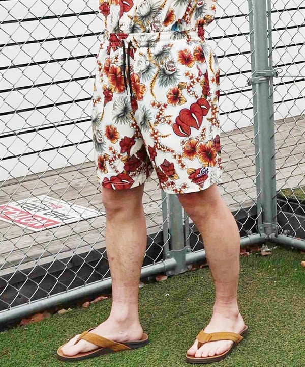 LOST ロスト ハーフパンツ ショートパンツ メンズ ショーツ 総柄 ストレッチ セットアップ対応 LM6S-3302