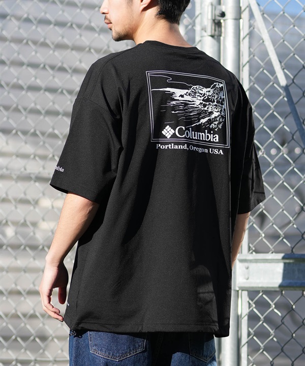 Columbia コロンビア 半袖 Tシャツ メンズ バックプリント 吸湿速乾 UVカット 水陸両用 PM0917 ムラサキスポーツ限定