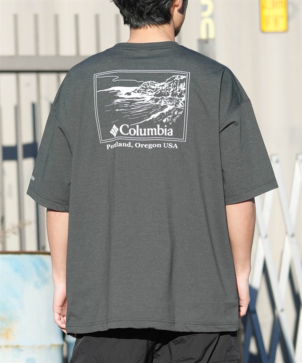 Columbia コロンビア 半袖 Tシャツ メンズ バックプリント 吸湿速乾 UVカット 水陸両用 PM0917 ムラサキスポーツ限定