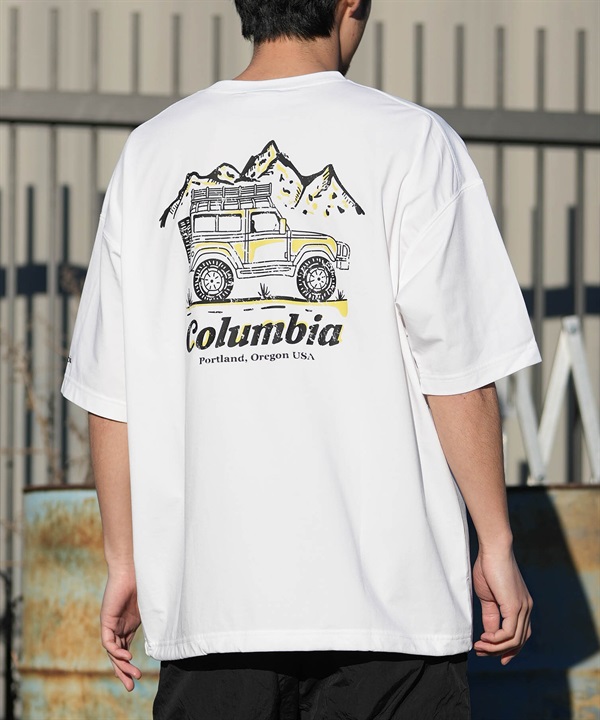 Columbia コロンビア 半袖 Tシャツ メンズ バックプリント 吸湿速乾 UVカット 水陸両用 PM0938 ムラサキスポーツ限定
